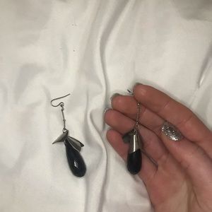 Black dangling earrings